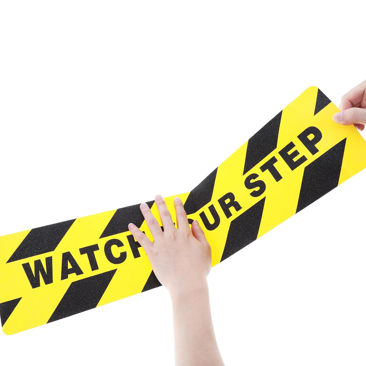 Boao 24 Pieces Watch Your Step Stickers Sign 6 x 24 Inch Caution Watch Your Step Floor Decals