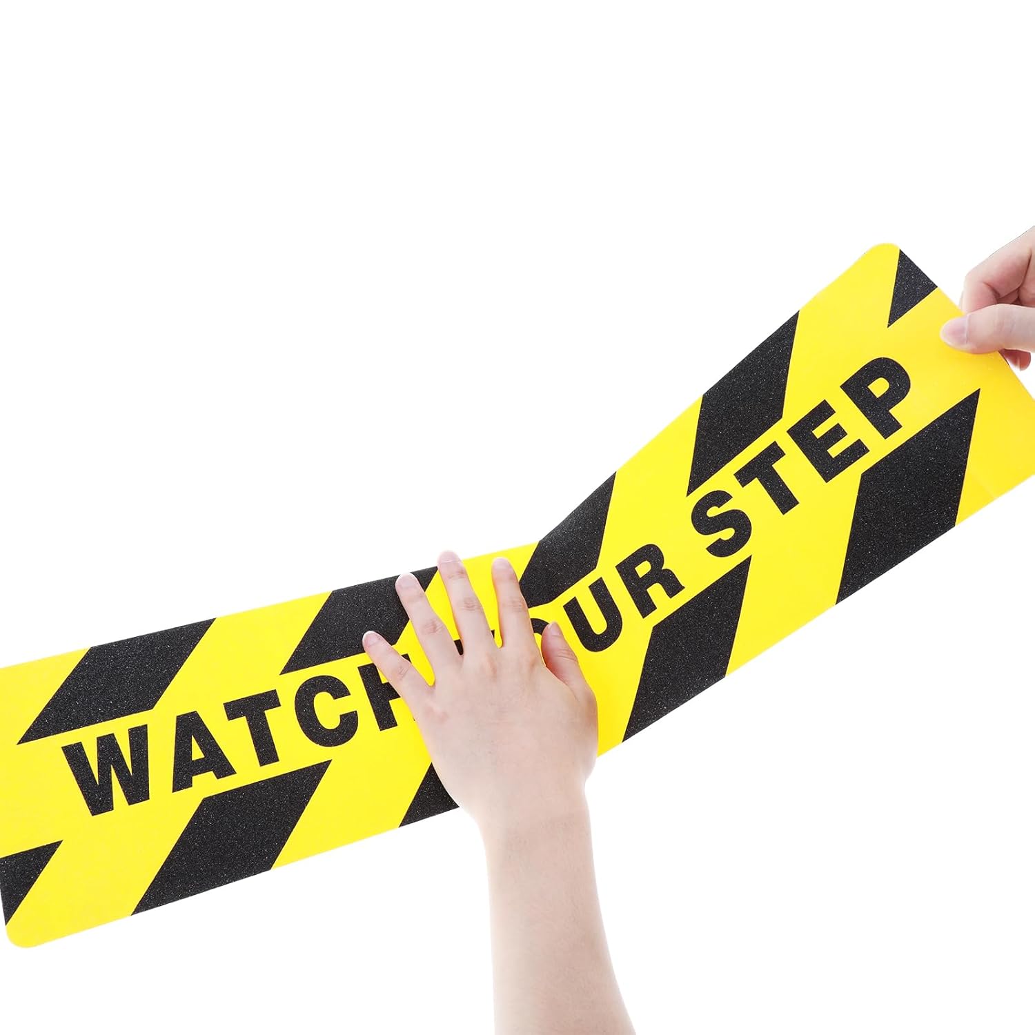 Boao 24 Pieces Watch Your Step Stickers Sign 6 x 24 Inch Caution Watch Your Step Floor Decals