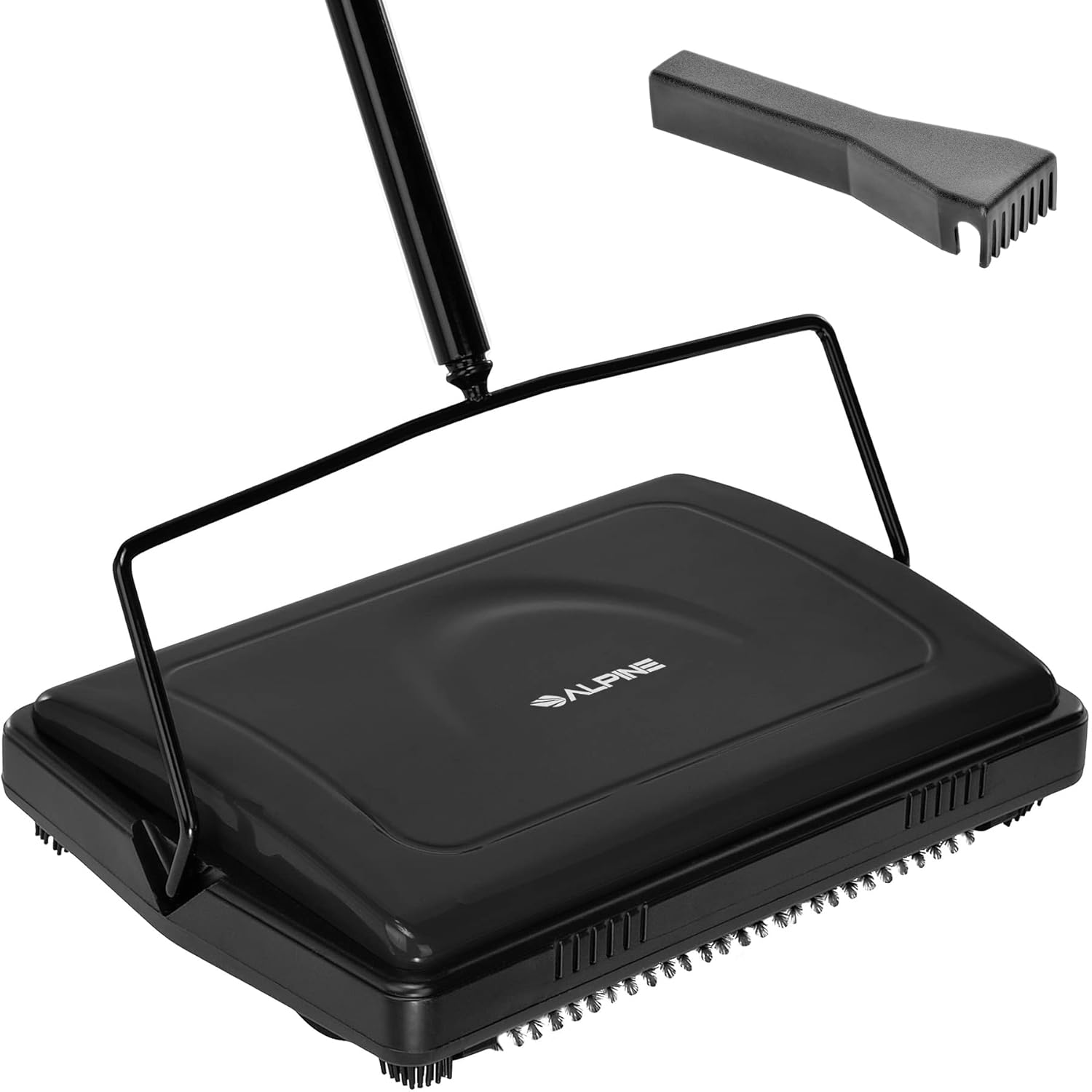 Alpine Manual Carpet Sweeper Triple Brush – Cordless Non Electric Multi-Surface Floor Brush