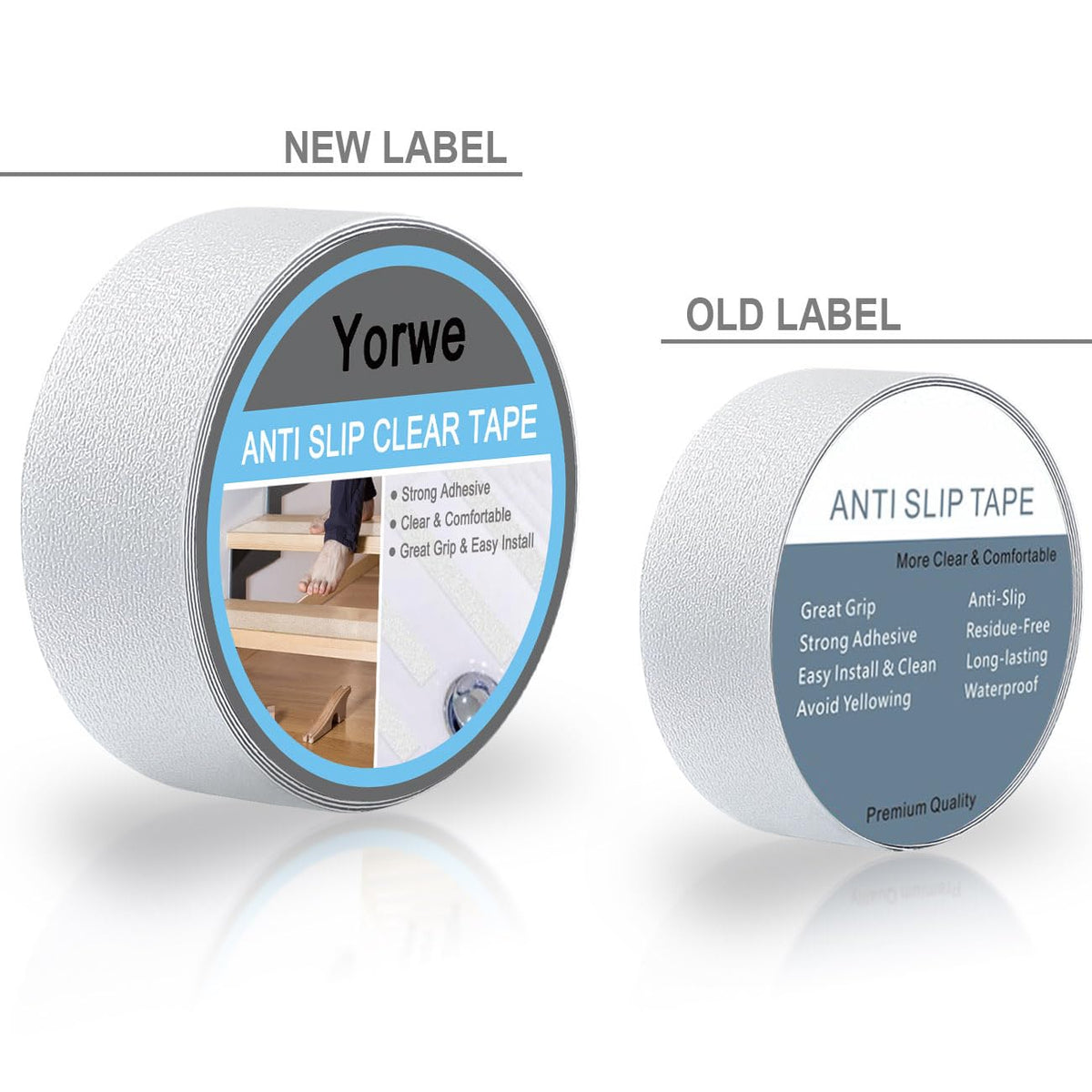 Anti Slip Tape Transparent, More Clear and Comfortable Safety Track Tape (2" Width x 190" Long