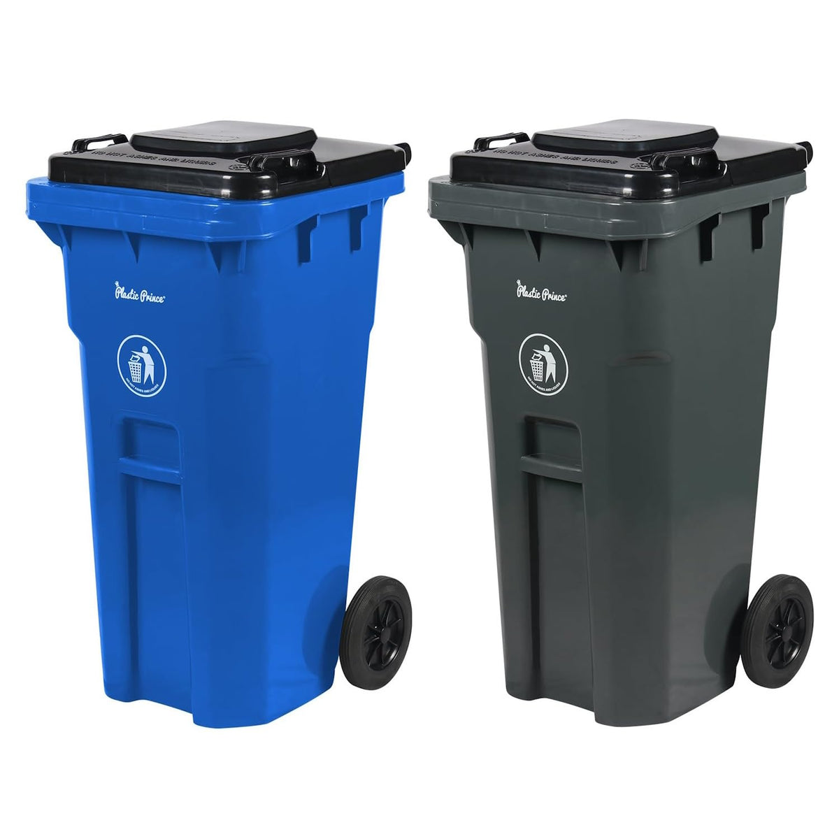 32 Gallon Trash Can with Wheels Outdoor Recycling Bin with Lid and Wheels Heavy Duty Rolling