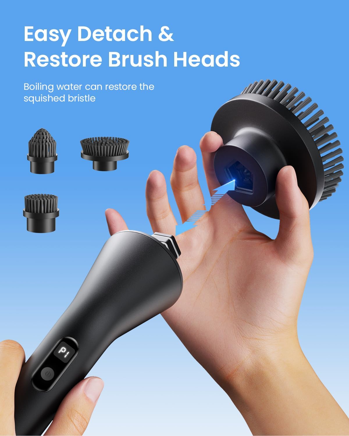 Leebein Electric Spin Scrubber, 2025 Upgraded Cordless Cleaning Brush Scrubber, IPX7 Waterproof