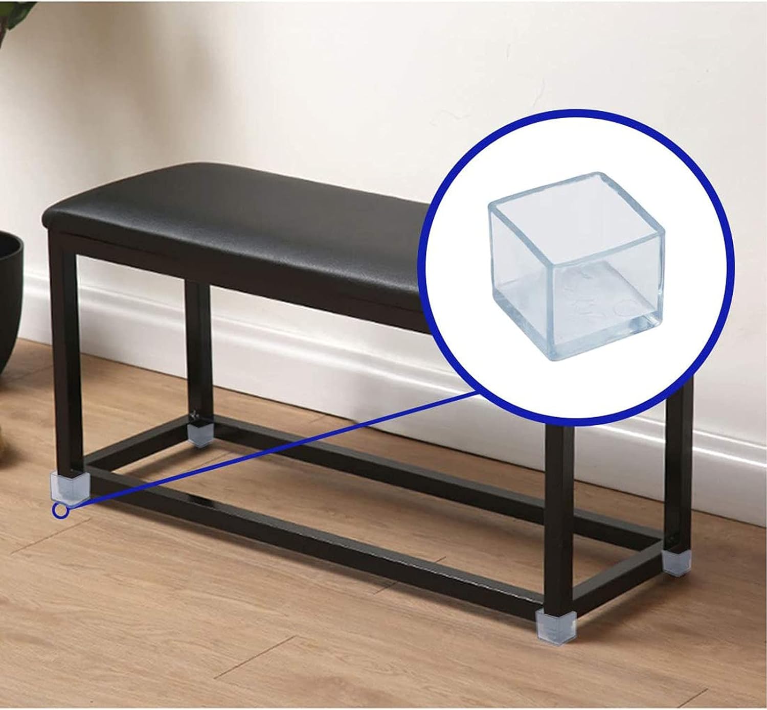 10 Pcs Transparent Square Anti-Slip Rubber Leg Tips Chair Leg Caps Furniture Floor Protectors Chair
