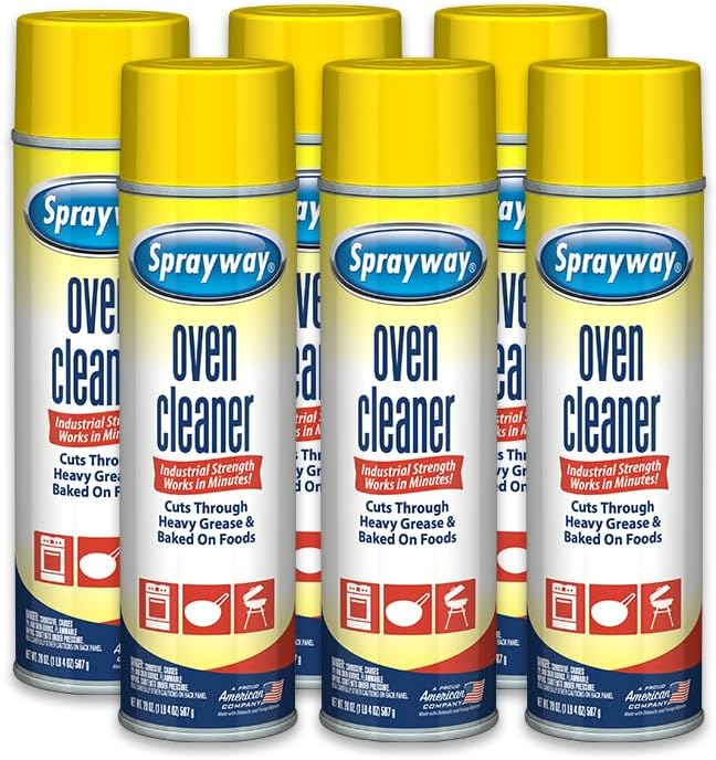 Sprayway Oven Cleaner Aerosol Spray, 20oz, Pack of 6 | Foaming Action, Cuts Through Grease &