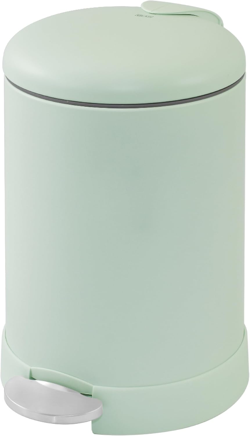 Glad Small Trash Can, 1.2 Gallon | Round Stainless Steel Garbage Bin with Soft Close Lid & Step