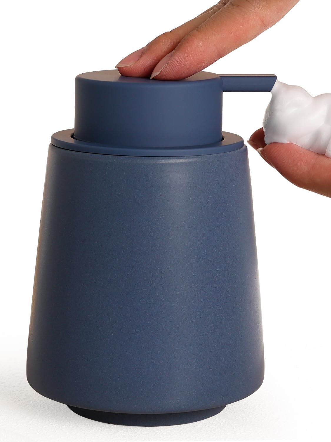 INGOFIN Ceramic Foaming Soap Dispenser -14 oz Foam Hand Soap Dispenser Bathroom, Modern Refillable