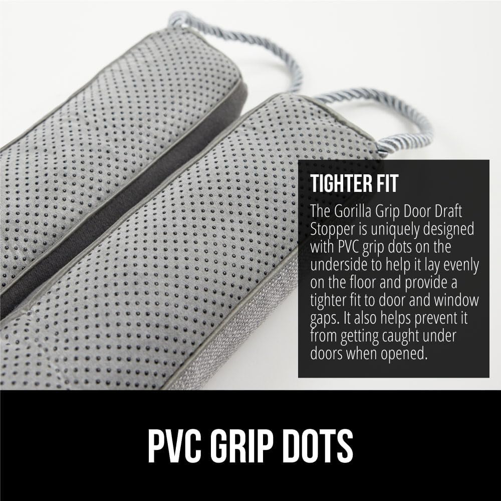 GORILLA GRIP Door Draft Stopper for Bottom of Doors, Weather Stripping Seal Blocks Hot Air, Noise