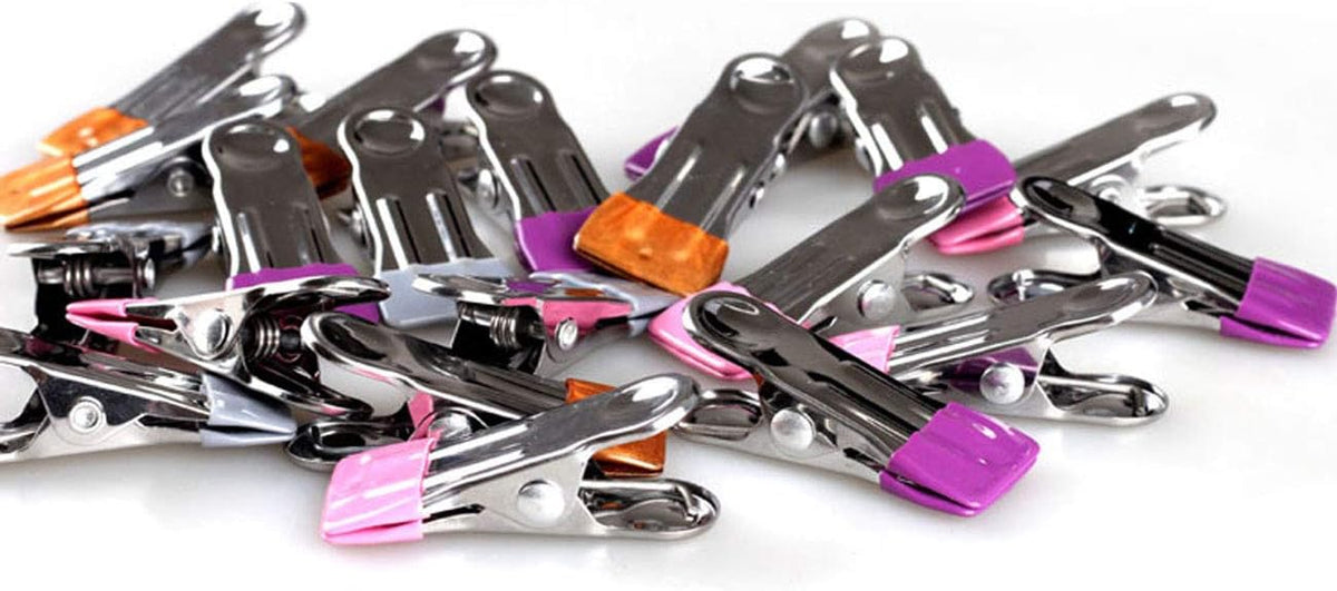 Stainless Steel Clothes Pins: 30 Packs Metal Beach Towel Clips, Pool Cover Clips,Heavy Duty Close