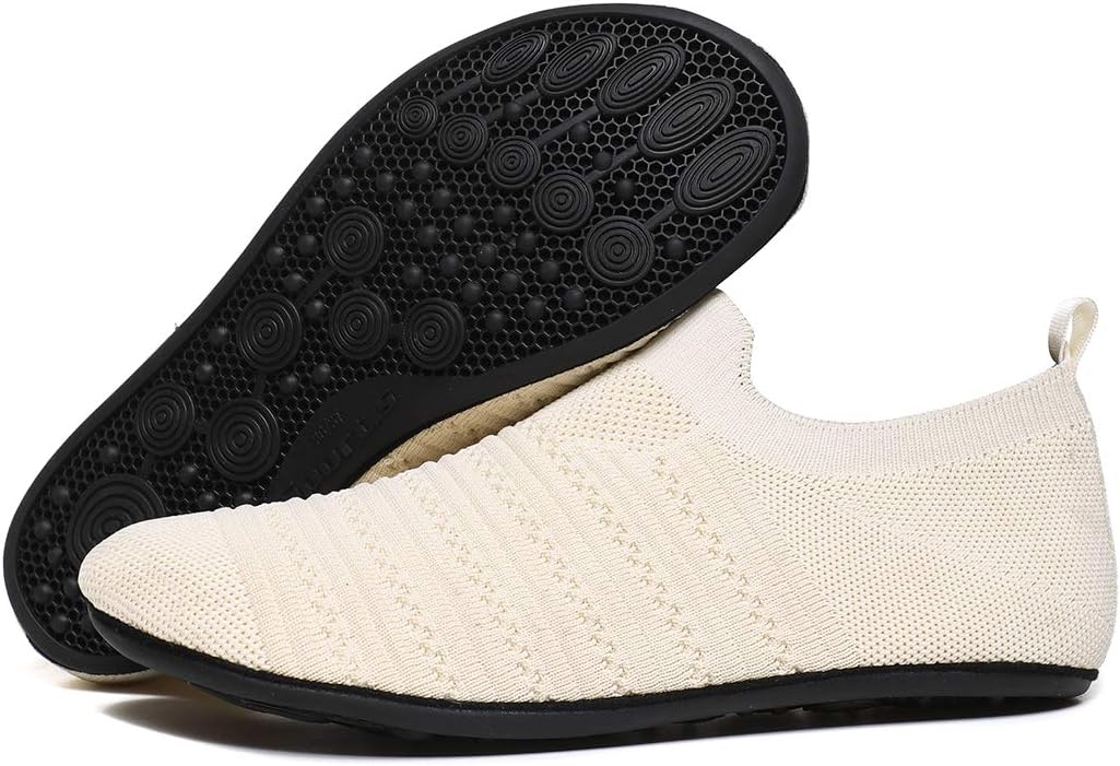 QZKDM Lightweight Slip on Grip Indoor House Slippers Barefoot Non Slip Home Exercise Yoga Shoes for