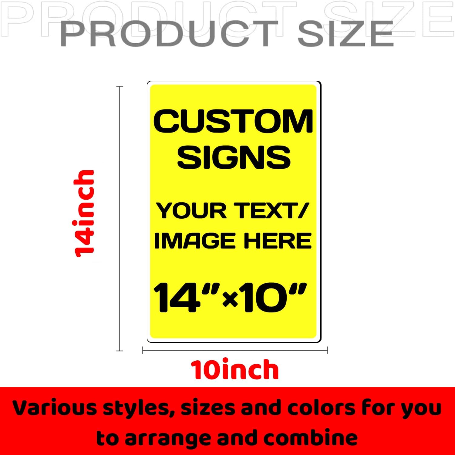 Personalized Aluminum Metal Signs - Weatherproof, Custom Text & Picture, Multiple Sizes, Hazard