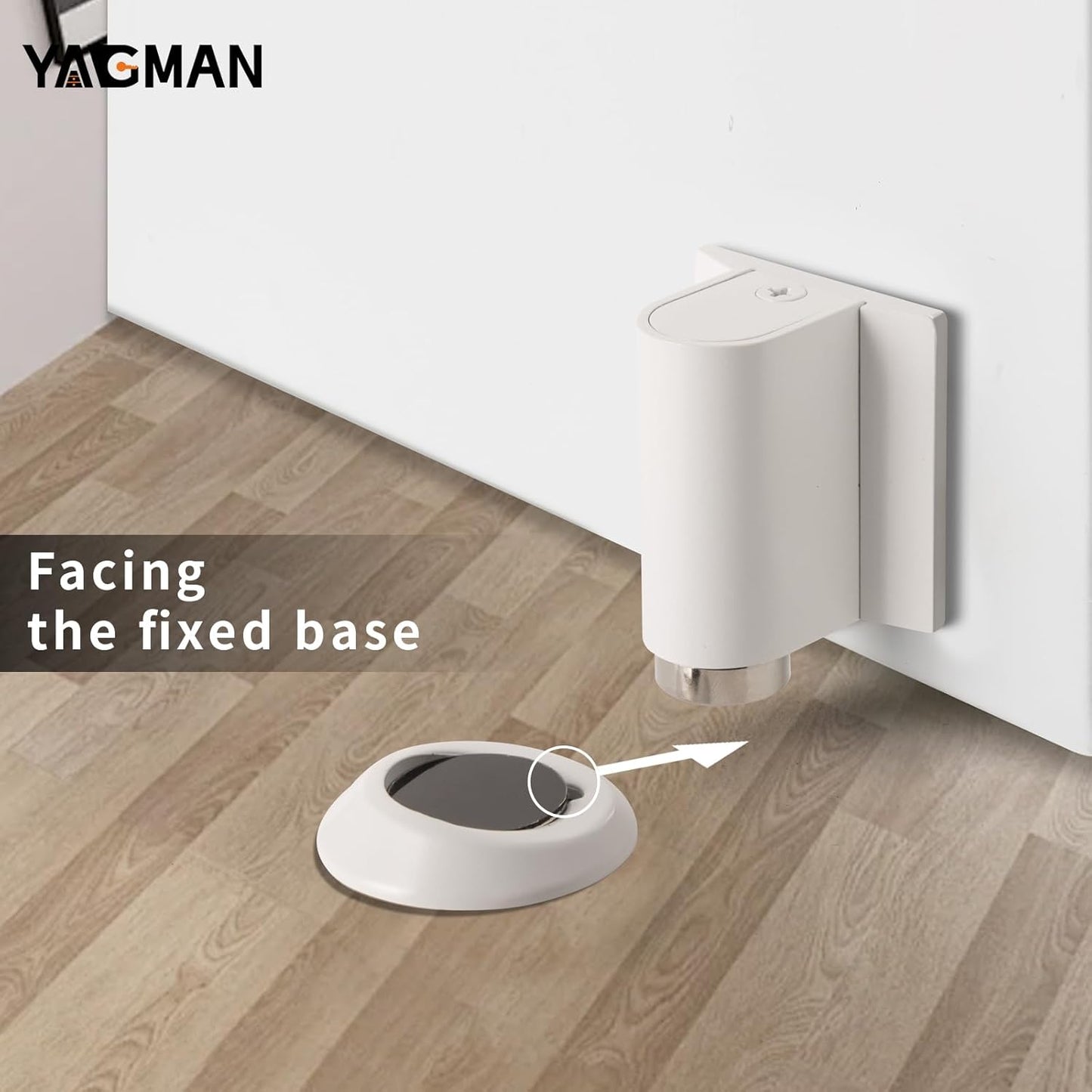 2 Pack Magnetic Door Stoppers Retractable Bottom of Door Holder No Drilling Mount Floor Door Stop