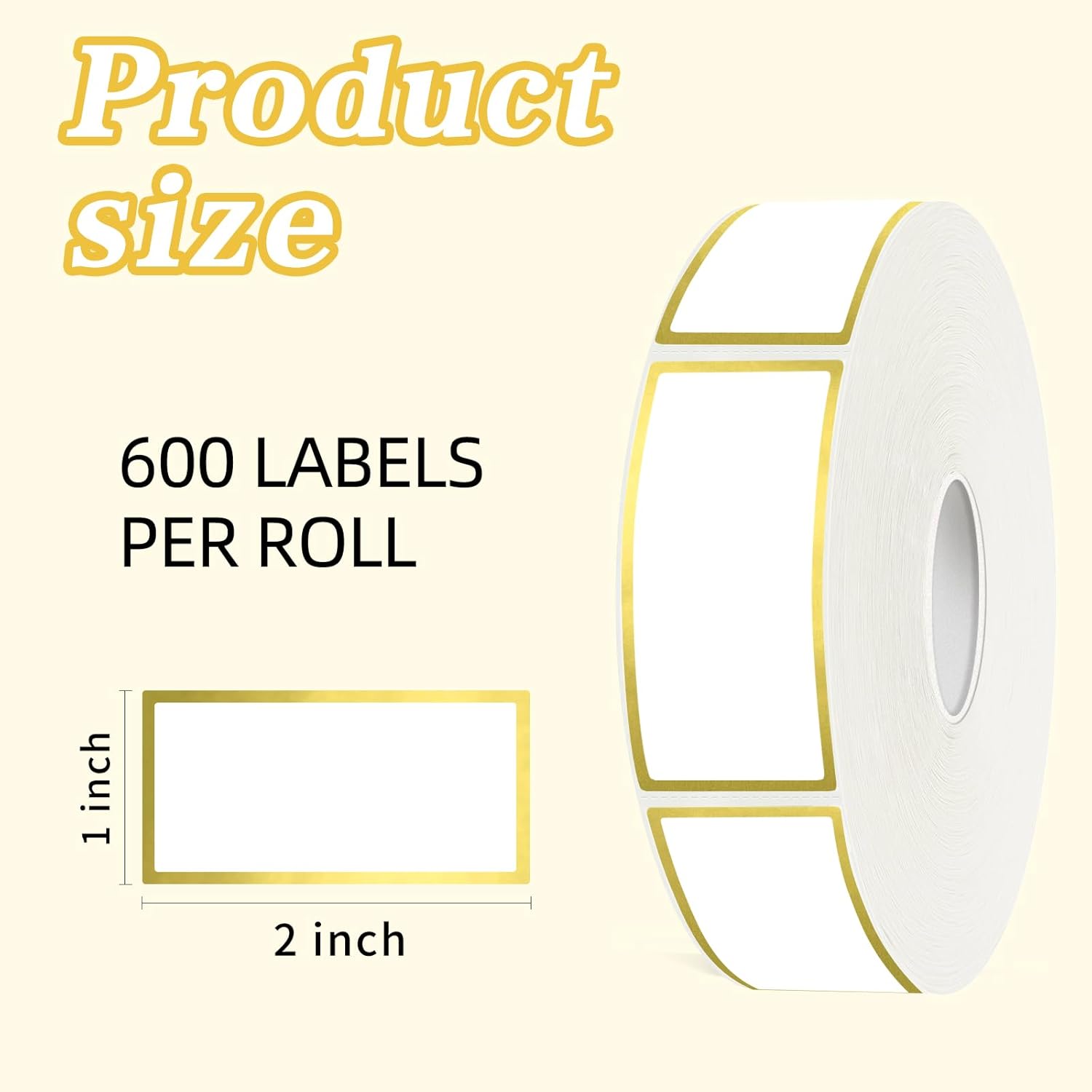 600 Golden Border Removable Freezer Labels Water Oil Resistant with Perforation Line for Food