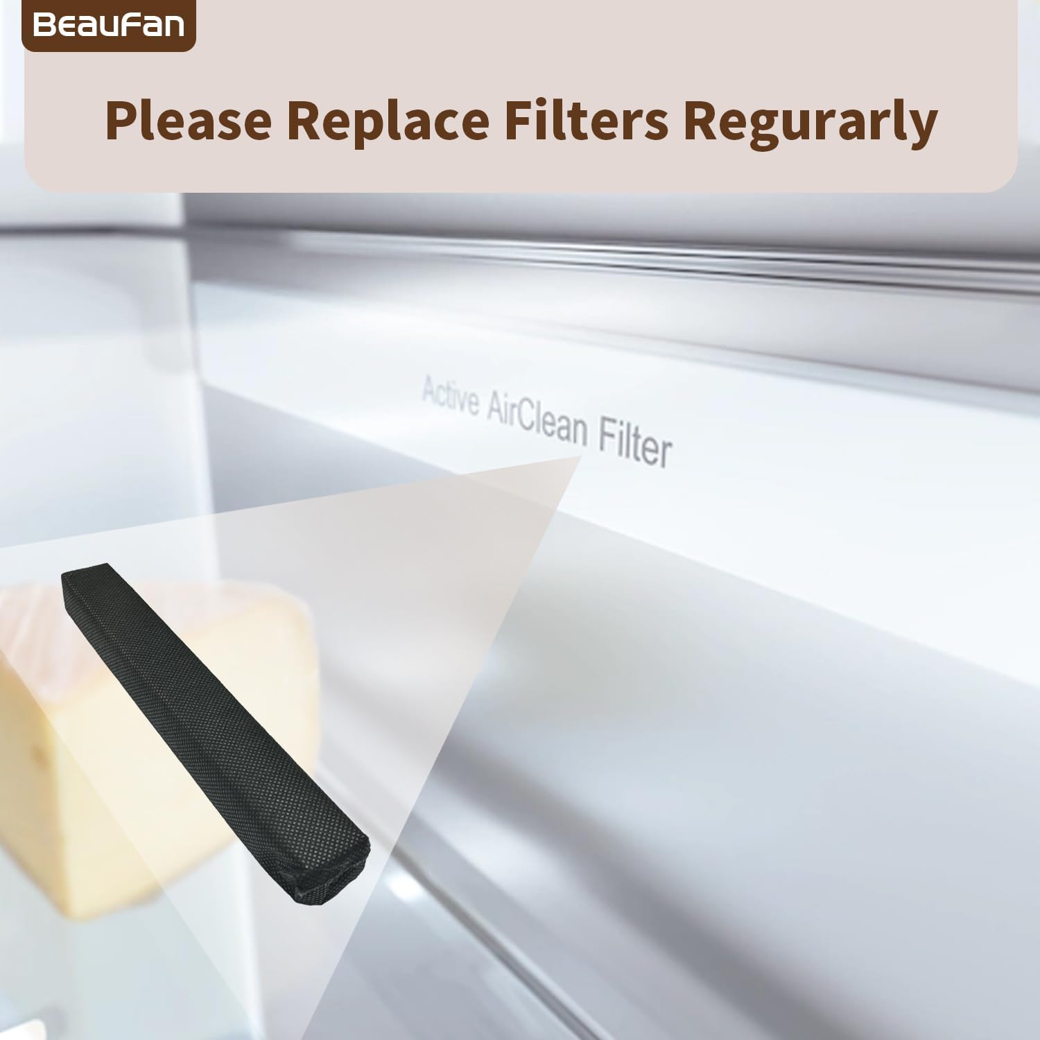 4 Pack Active Airclean Filter 7236280 Replacement for Miele Refrigerator, Odor Eliminator