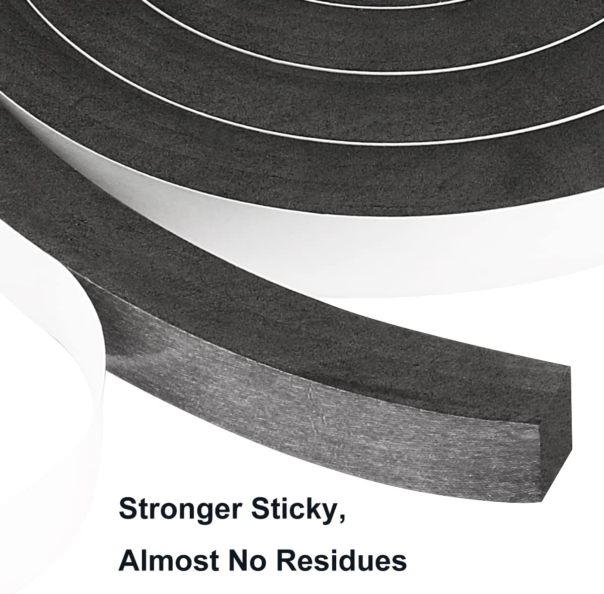 2 Rolls Foam Tape Weather Stripping Door Seal, 1'' W x 3/4'' T High Density Seal Strip, Adhesive