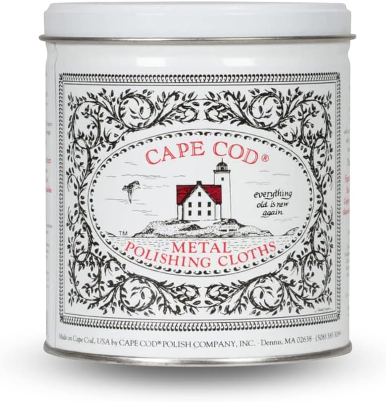 Cape Cod Polishing Metal Tin Bundle for Fine Metals | (12) 4X6 Polishing Cloths | (1) 12x12 Buffing