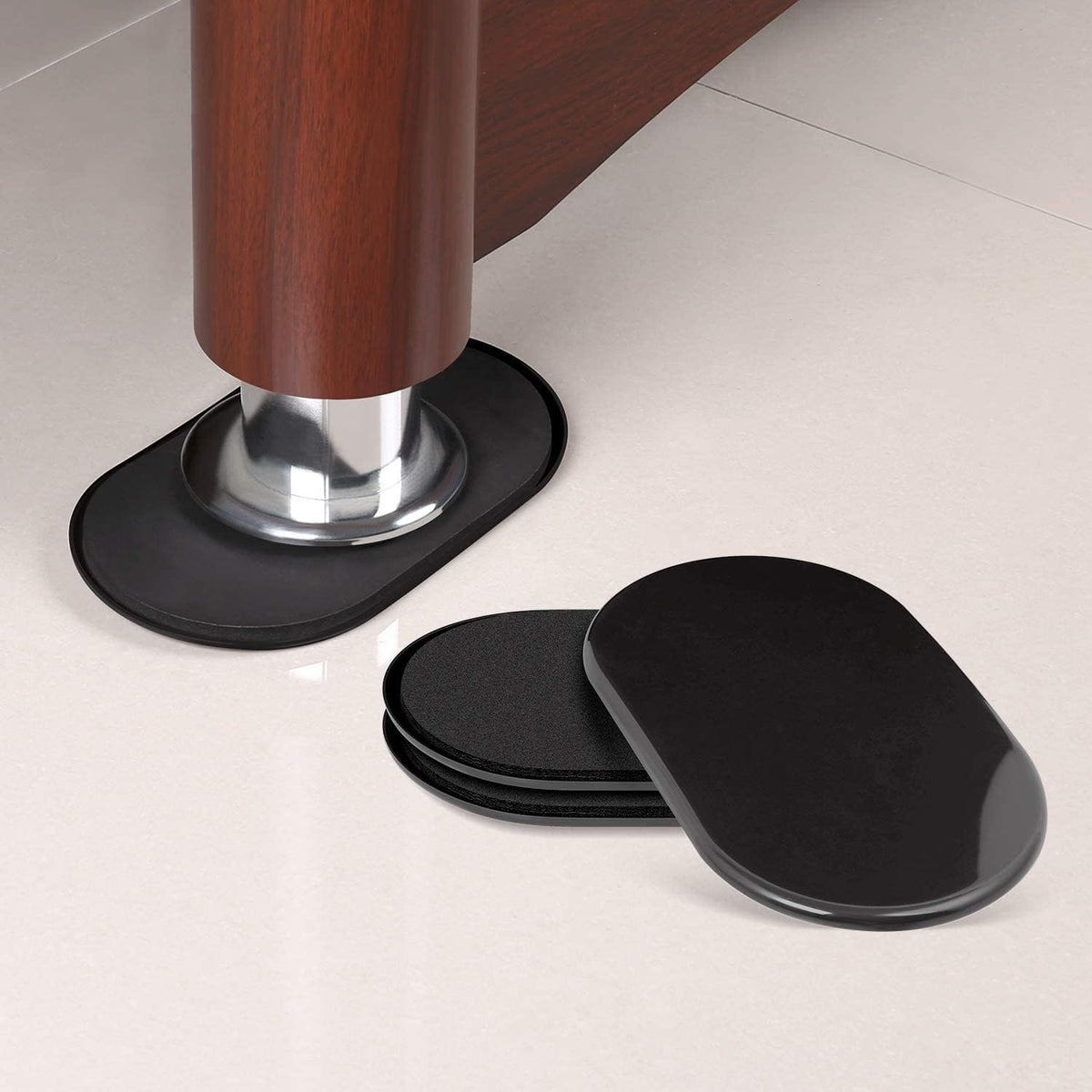 Ezprotekt 8 Pack Large Furniture Movers Sliders for Carpet, 9 1/2" x 5 3/4" Reusable Oval Furniture