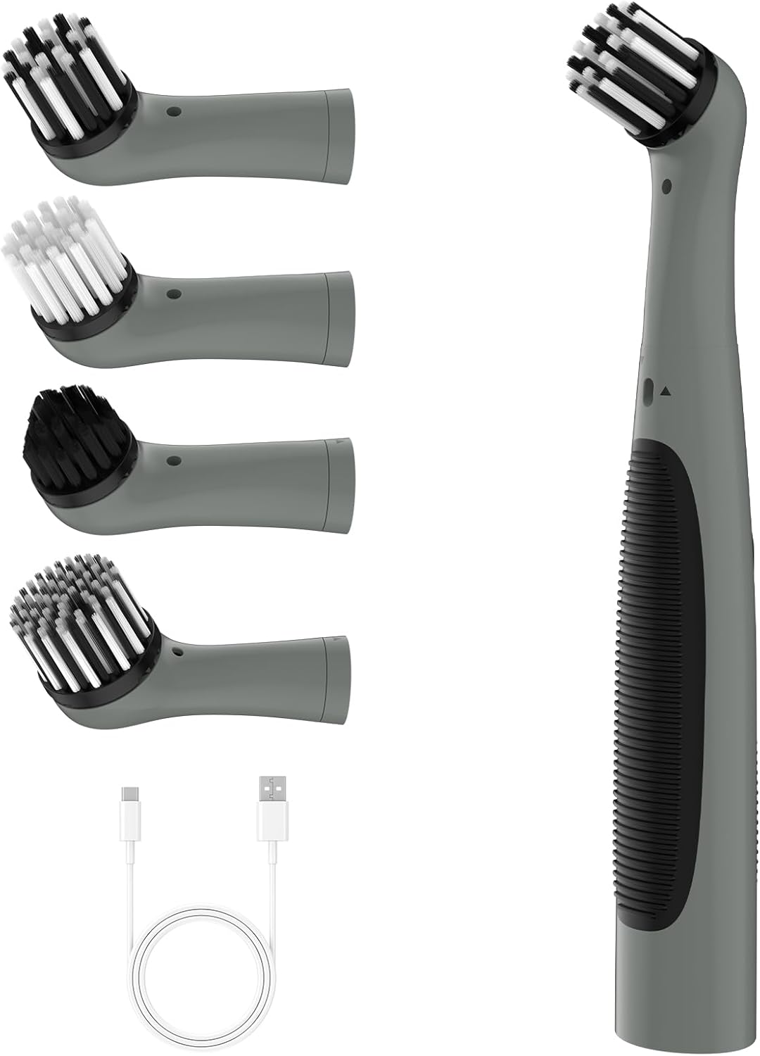 Rechargeable Electric Cleaning Brush with 4 in 1 Multiple Brush Heads and USB Cable, Indoor