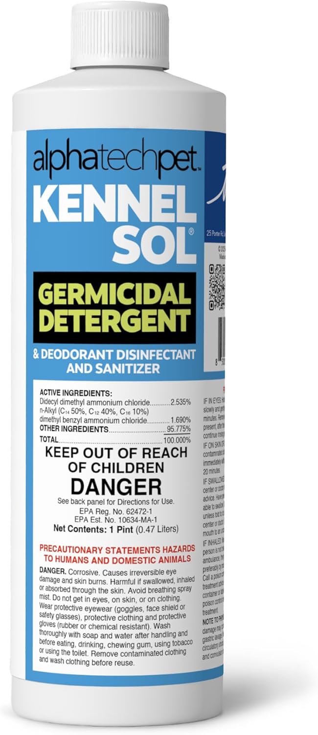 ATP KennelSol 1-Step Kennel Cleaner - 1 Pint Liquid Disinfectant, Effective Against Bacteria and