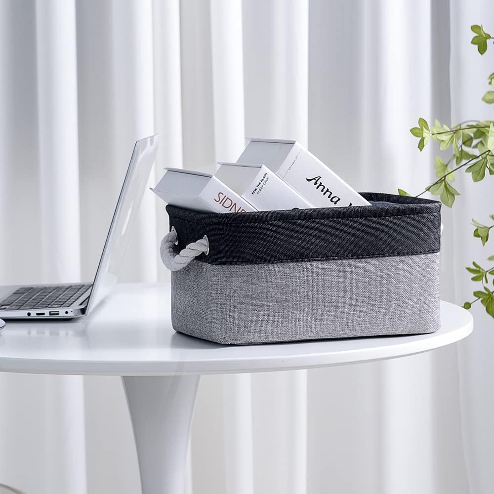 TheWarmHome Storage Basket for Organizing - 14x10x7 inch Medium 3 Pack Collapsible Storage Bin for