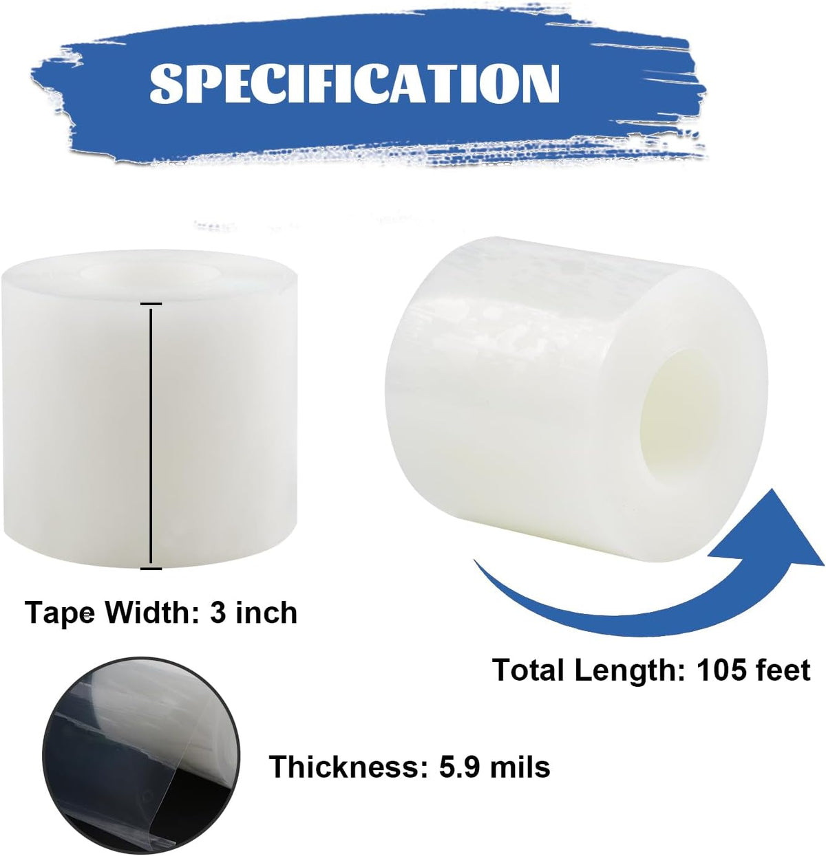 Transparent Weather Sealing Tape 3" x35 Yard, Window Insulation Tape Weather Stripping for Windows