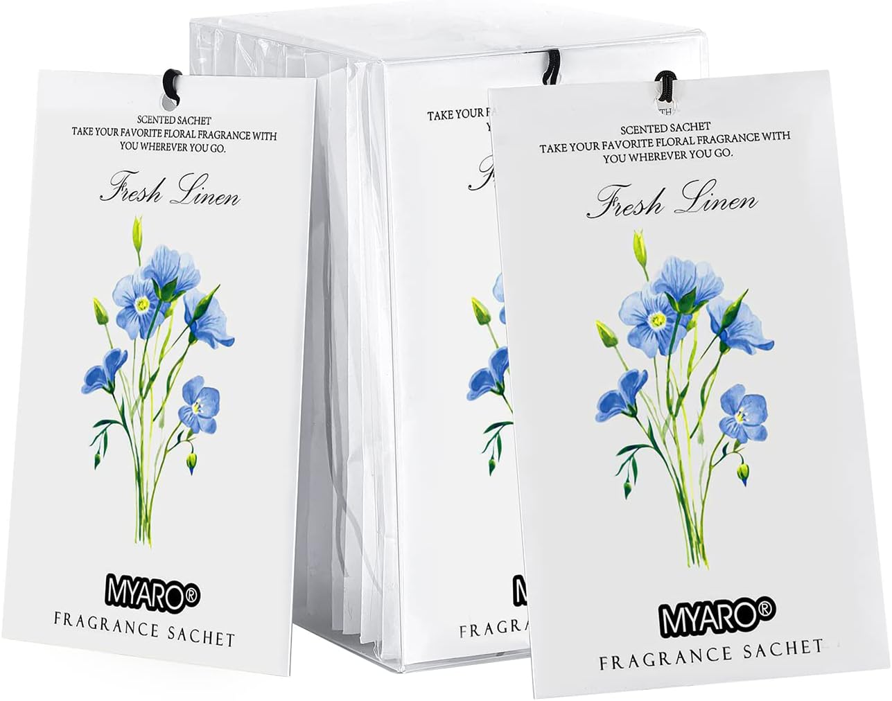 MYARO 12 Packs Linen Scented Sachets for Drawer and Closet, Long-Lasting Sachets Bags Air Freshener