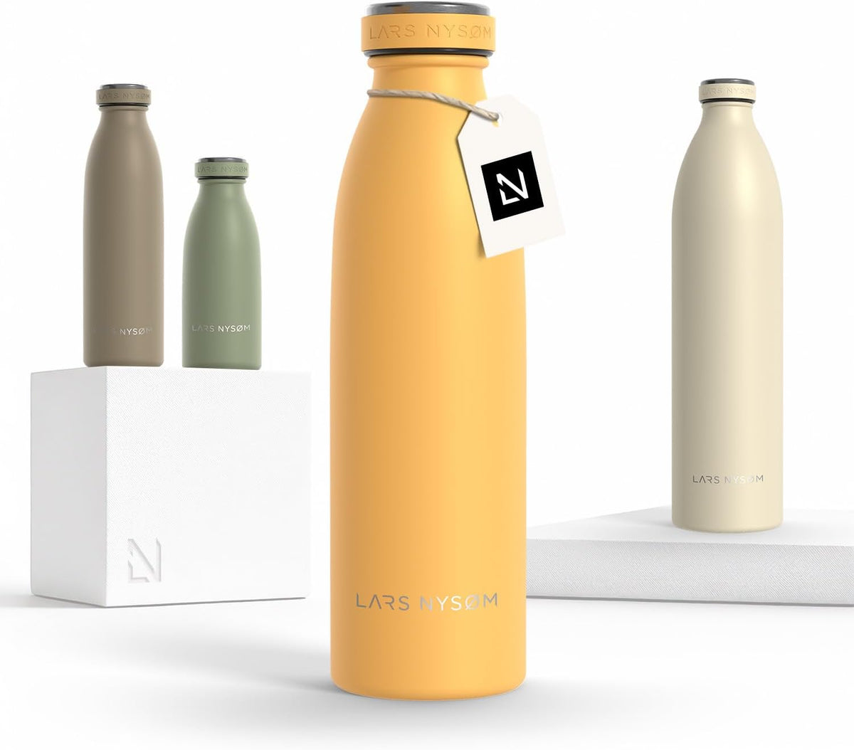LARS NYSØM Stainless Steel Insulated Water Bottle 12oz 17oz 25oz 34oz 51oz | Insulated Thermo Flask