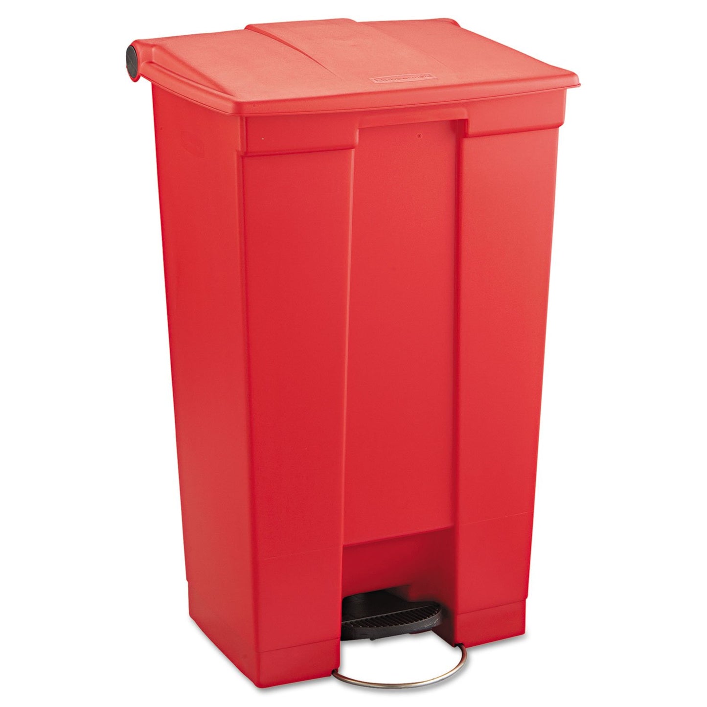 Rubbermaid Commercial Products Slim Jim Front Step On Trash Can, Red, 23-Gallon, Hands-Free Garbage