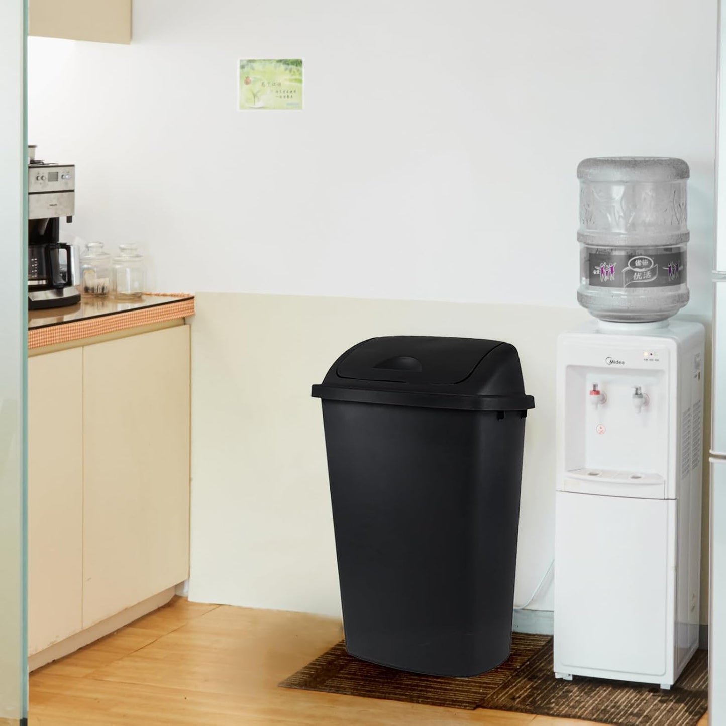 13 Gallon / 50 L Swing Lid Tall Kitchen Trash Can, 4-Pack, Restaurants, Garage, Classroom, Office