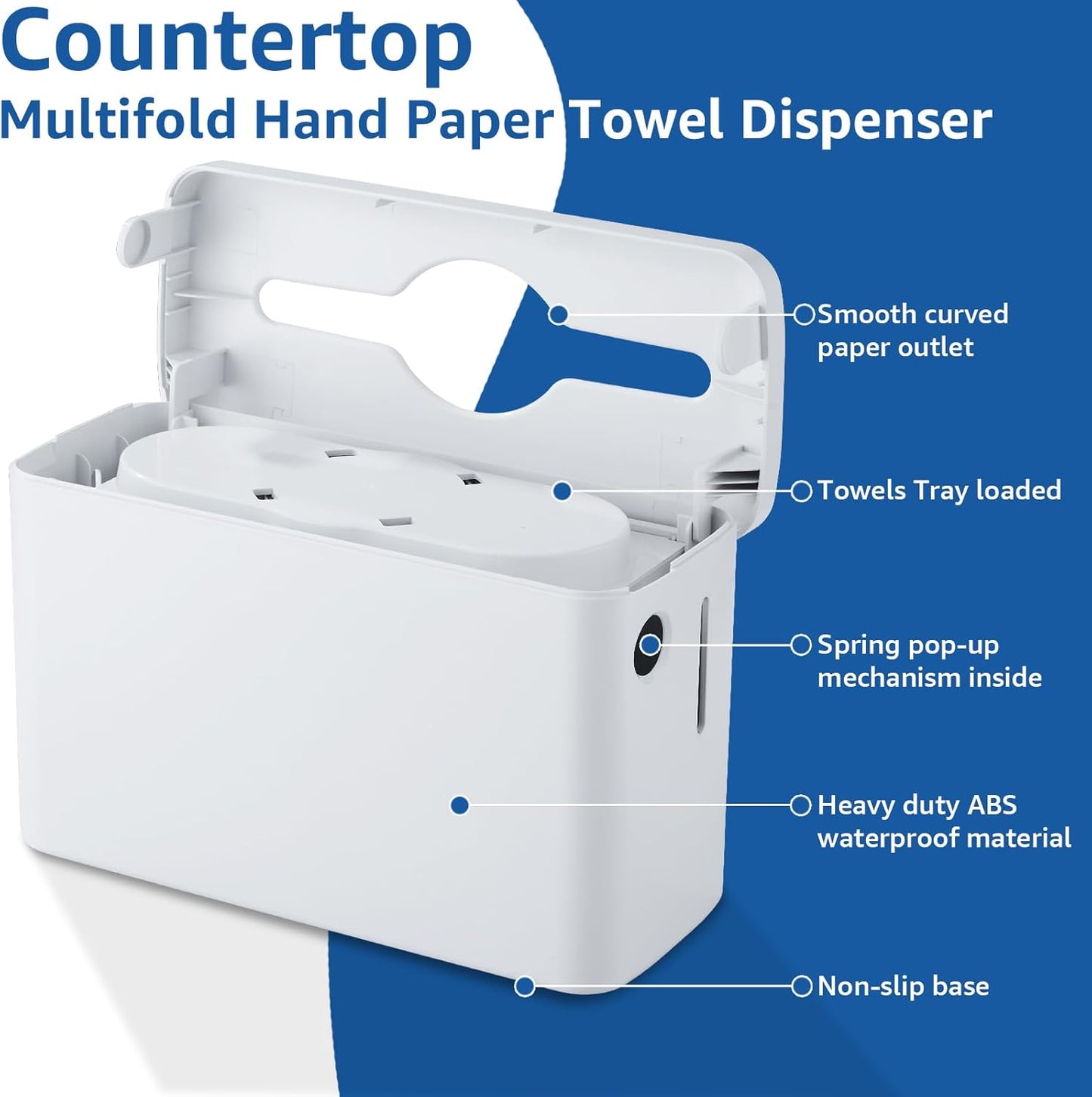 Paper Towel Dispenser Countertop, Multifold Trifold Paper Towel Holder, Hand Towel Dispenser