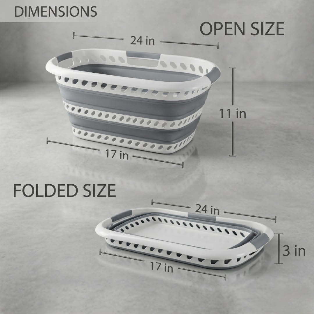 Laundry 360 Collapsible Laundry Basket 40L | Portable | Space Saver Storage | Hold 2 Loads | Store