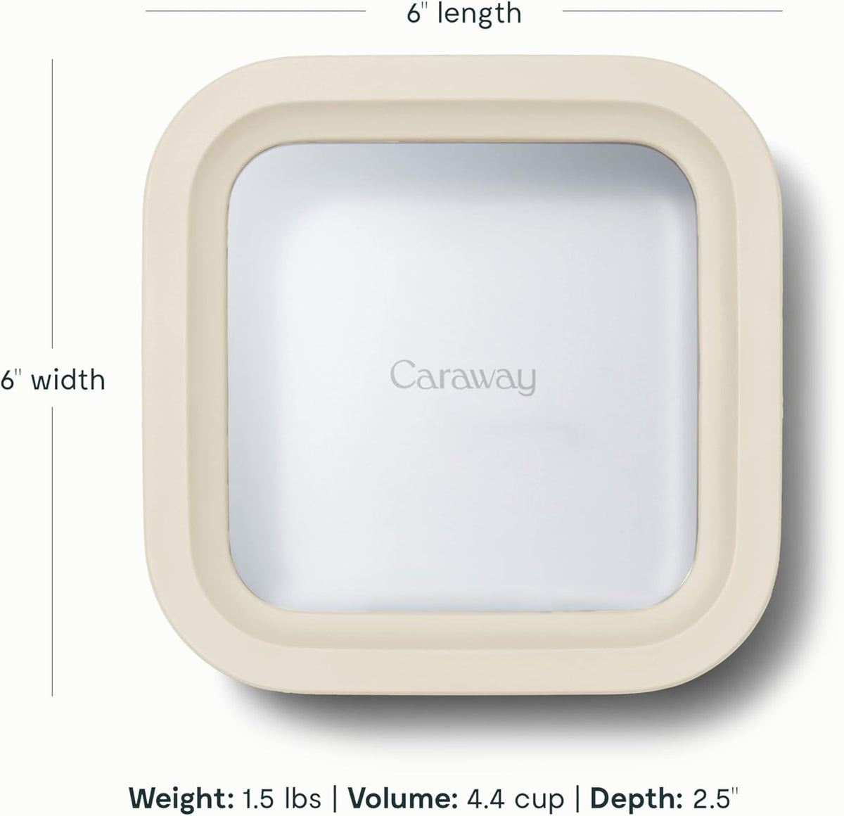 Caraway 2pc Glass Food Storage Set - 4.4 Cup Food Containers (2) - Ceramic Coated - Non Toxic, Non
