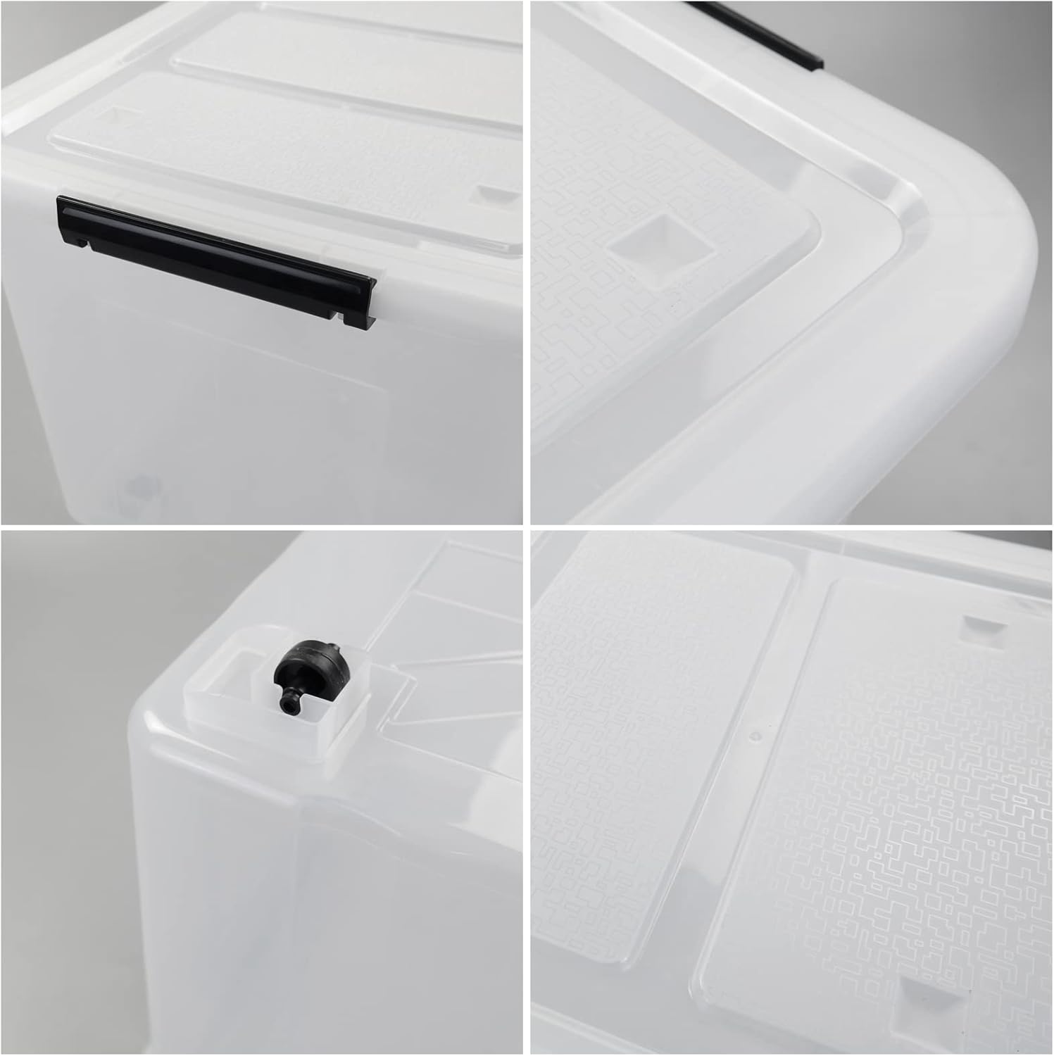 4 Packs 70L Large Plastic Storage Container with Wheels and Latching Lid, Stackable Storage