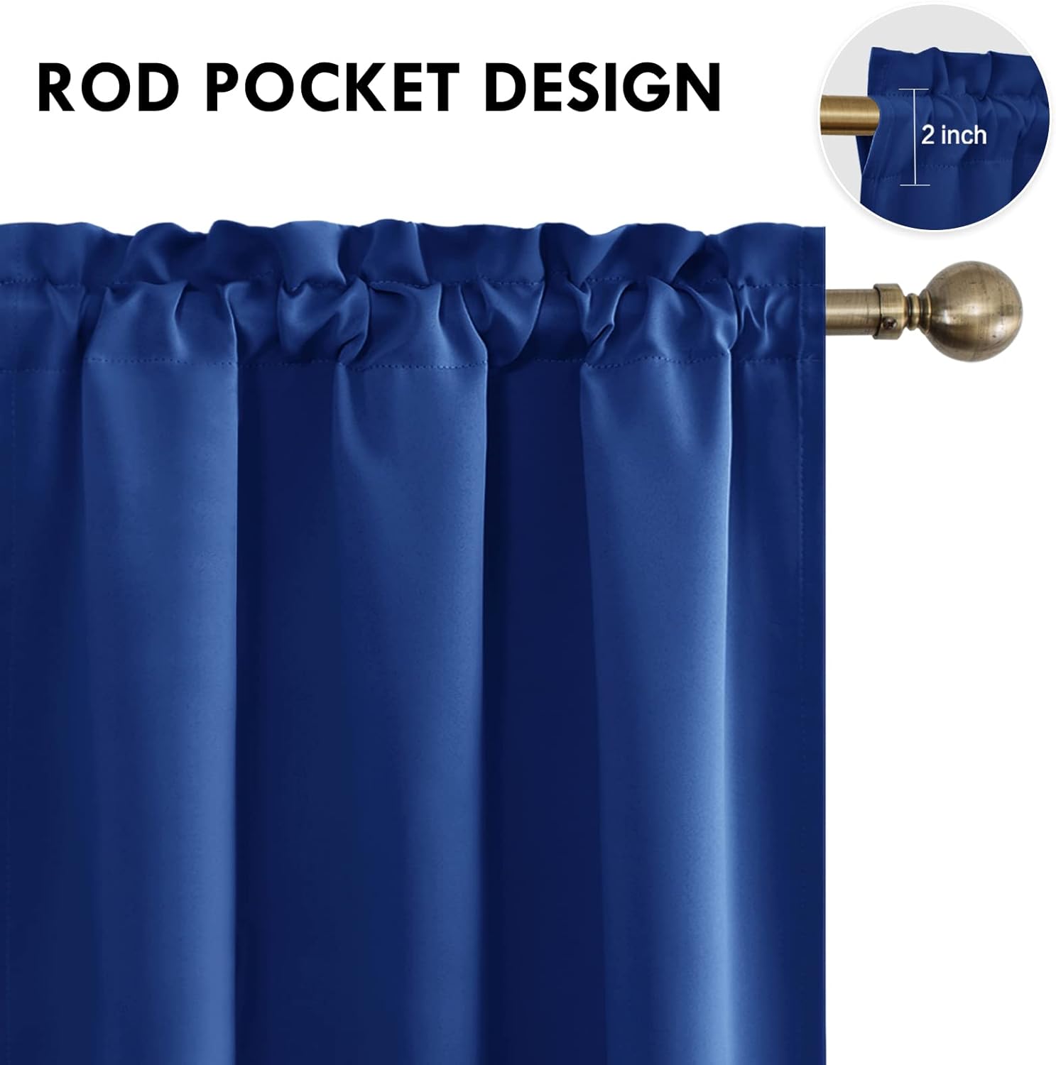 DWCN Blackout Curtains Room Darkening Thermal Insulated Bedroom Curtains Window Curtain Panels, 42