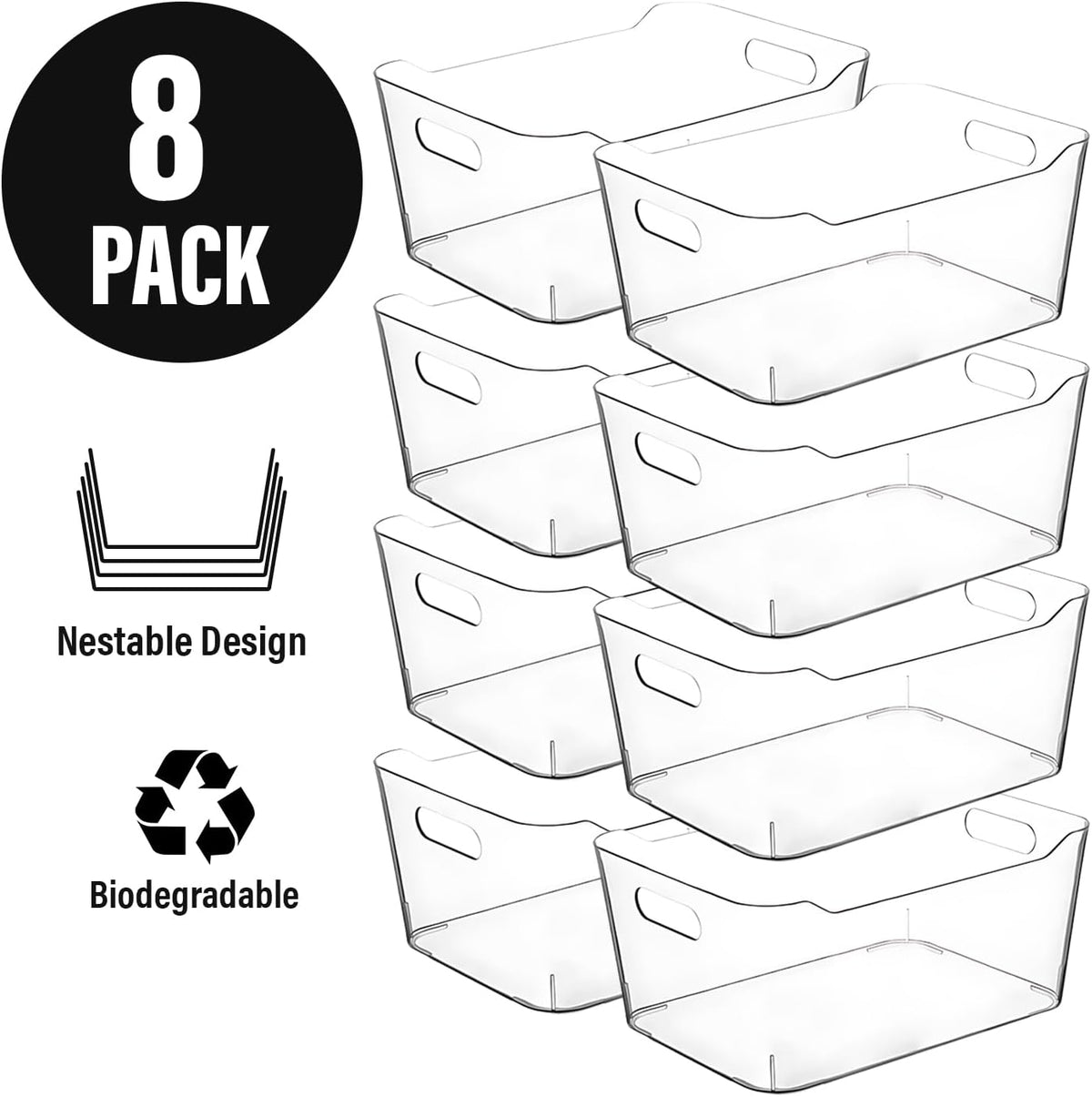 Clear storage organizer bins, Medium Kitchen Cabinet Organizers and Storage Baskets Pantry Fridge