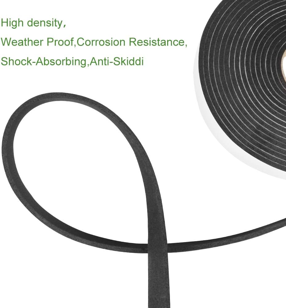 2 Rolls Foam Seal Tape for Door Window Seal Insulation, 3/4in Wx1/8in T Soundproof and Shockproof