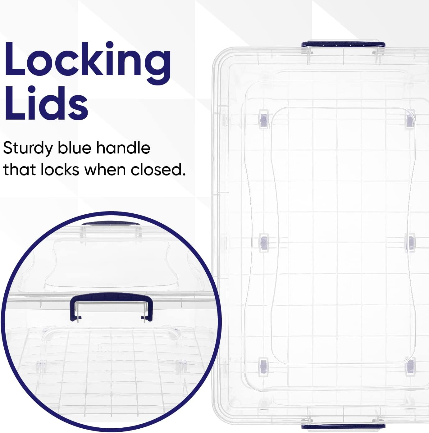 Superio Storage Bins with Lids, Clear Plastic Containers for Organizing, Stackable Totes, BPA Free