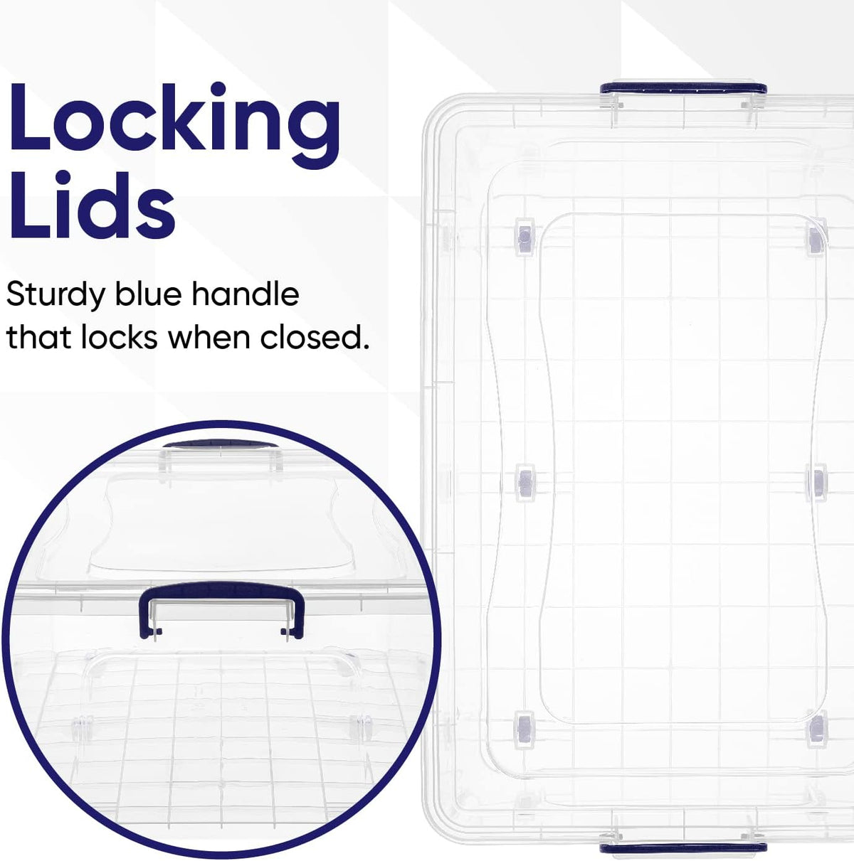 Superio Storage Bins with Lids, Clear Plastic Containers for Organizing, Stackable Totes, BPA Free