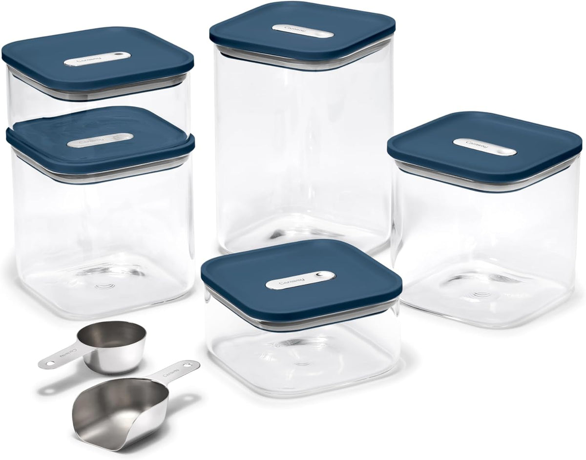 Caraway 14-Piece Glass Airtight Food Storage Containers with Lids – Non-Toxic, BPA-Free Kitchen