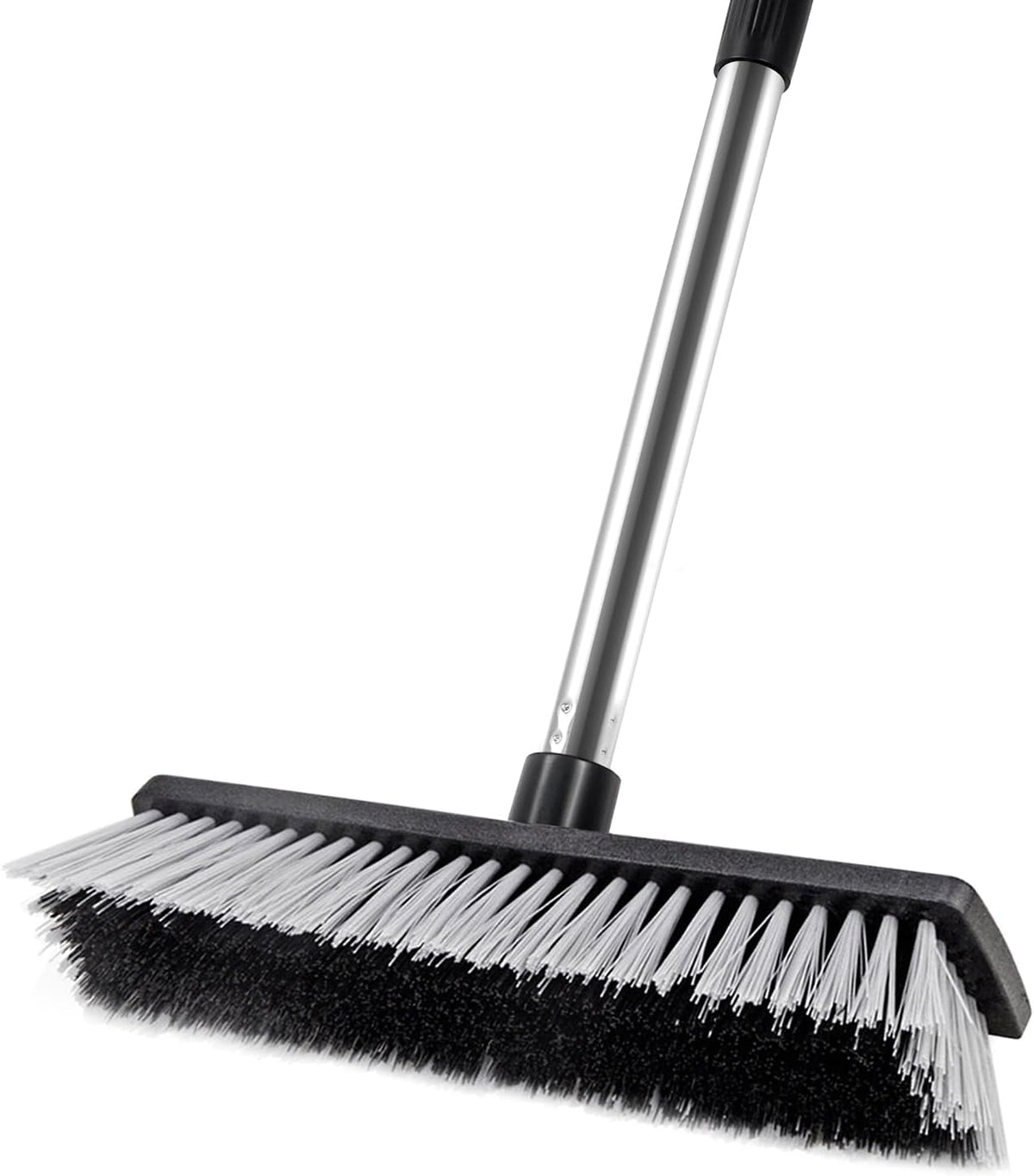 LandHope Hard Bristle Deck Broom Adjustable Long Handle Scrub Brush Heavy Duty Concrete Push Broom