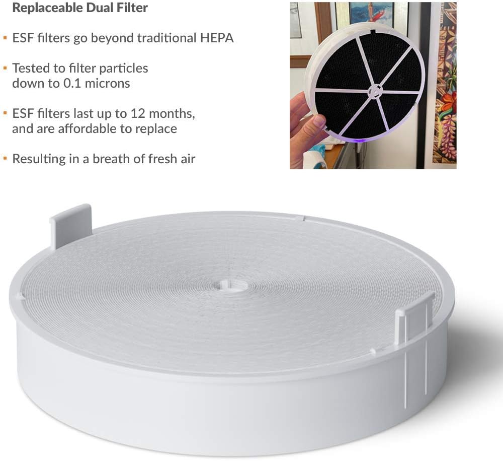 Avari QB 3-Stage Personal Air Purifier made in Korea with Electrostatic Charged Filter, Charcoal