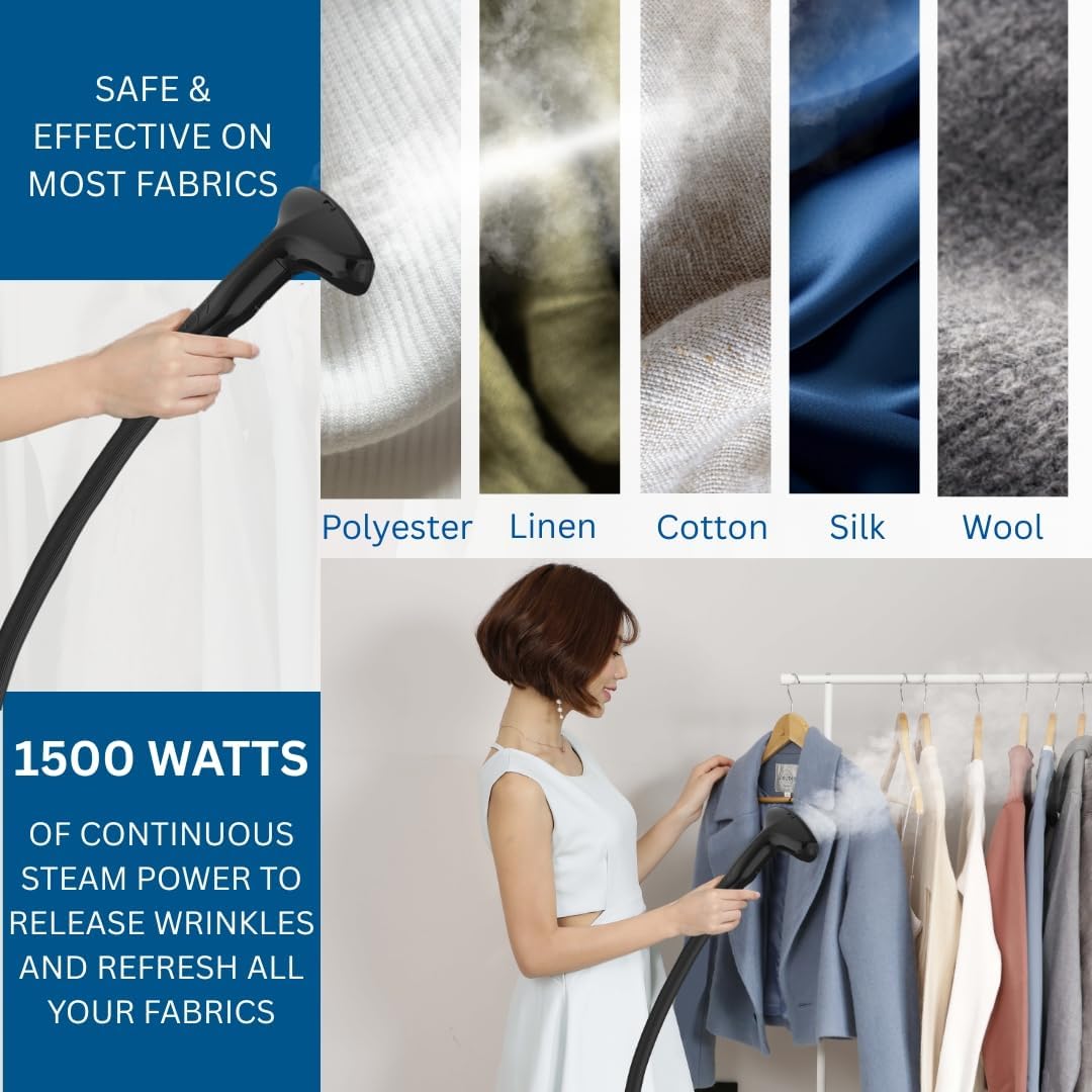 SALAV GS18-DJ Standing Garment Steamer with Smart Auto-Off, Wheels for Easy Movement, 1.8L Water