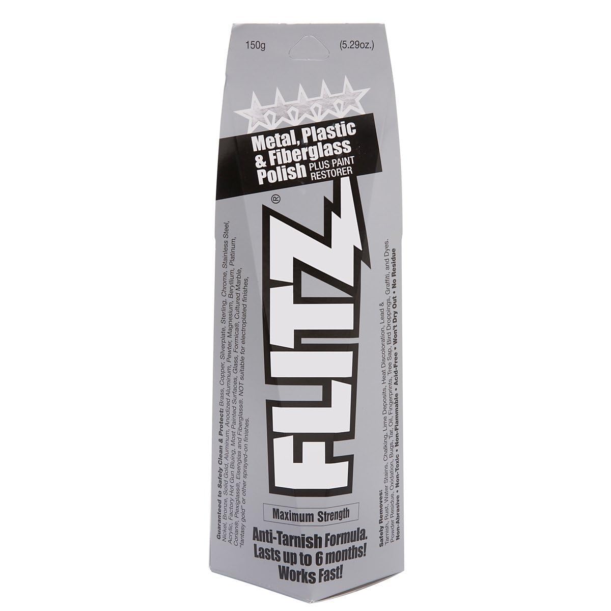 Flitz Multi-Purpose Metal Polish Paste - 5.29oz Tube of USA-Made Chrome Polish - Works on Stainless