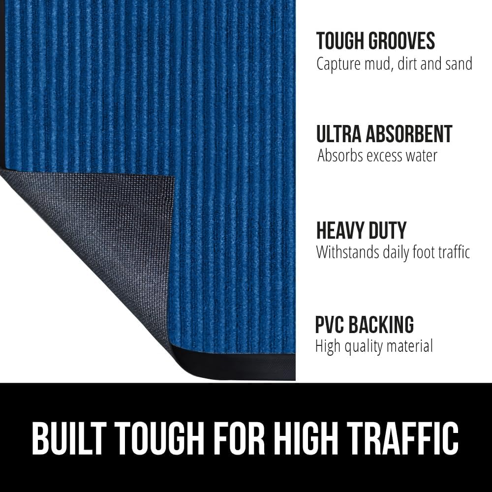 GORILLA GRIP Traffic Guard Door Mat, 70x24, Heavy Duty Welcome Mats, Commercial Office Space
