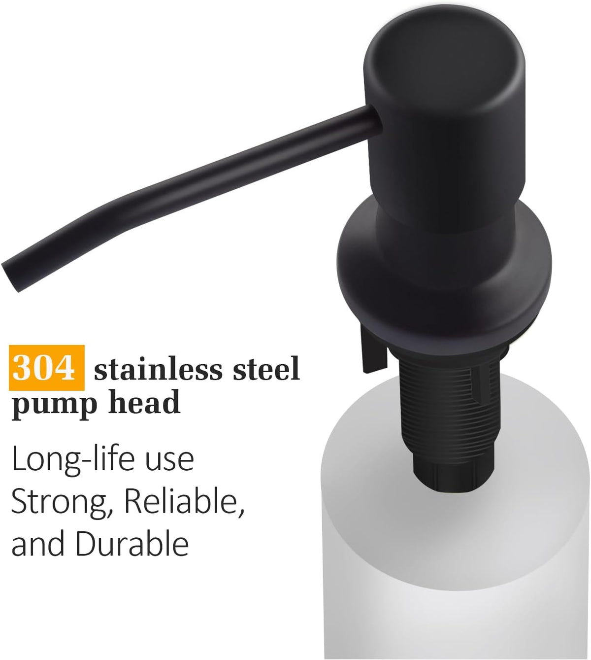 Soap Dispenser for Kitchen Sink, Built in Sink Soap Dispenser Lotion Dispenser with 17 OZ Bottle