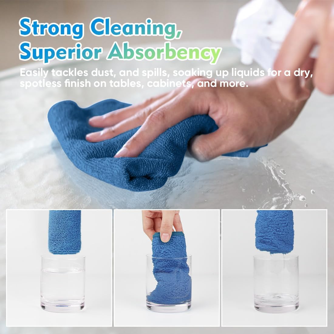 HOMEXCEL Microfiber Cleaning Cloth 12 Pack 12.5 x 12.5 inch Microfiber Towels for Cars Ultra