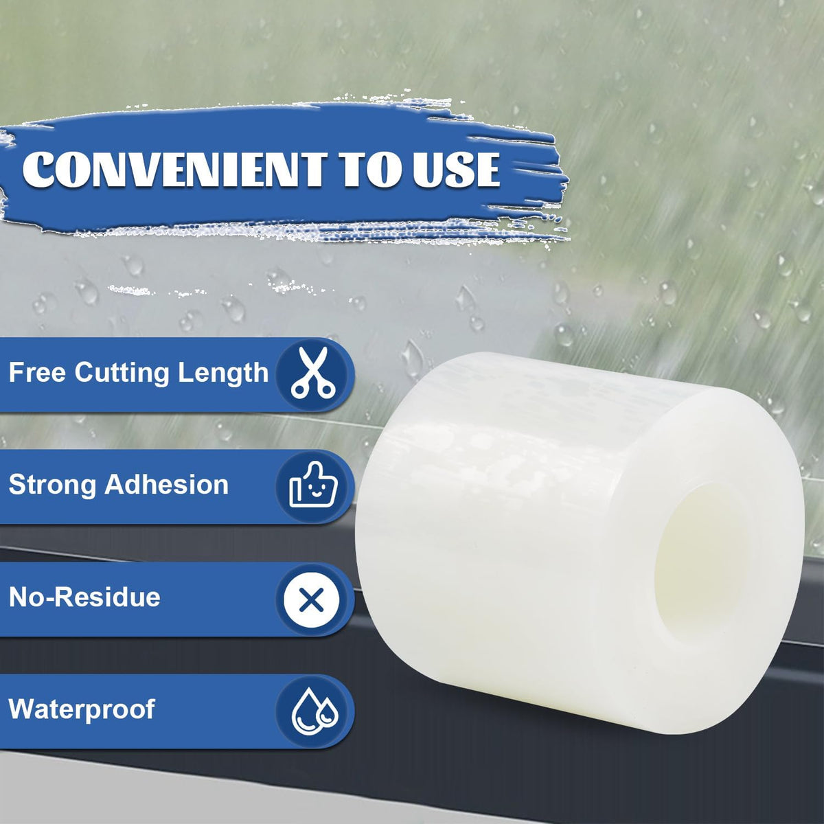 Transparent Weather Sealing Tape 3" x35 Yard, Window Insulation Tape Weather Stripping for Windows