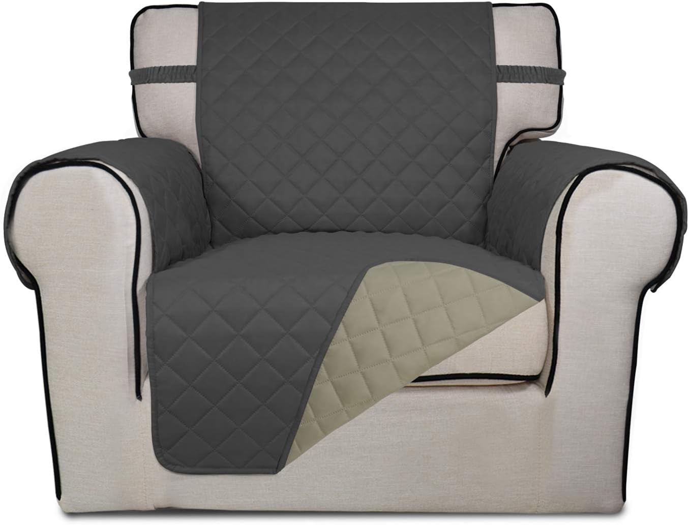 PureFit Reversible Quilted Sofa Cover, Water Resistant Slipcover Furniture Protector, Washable