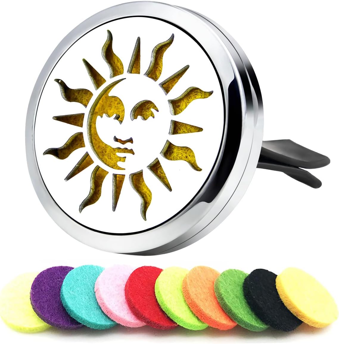 Sun Face Car Diffuser Vent Clip Aromatherapy Essential Oil Car Diffuser Vent Clips Air Freshener