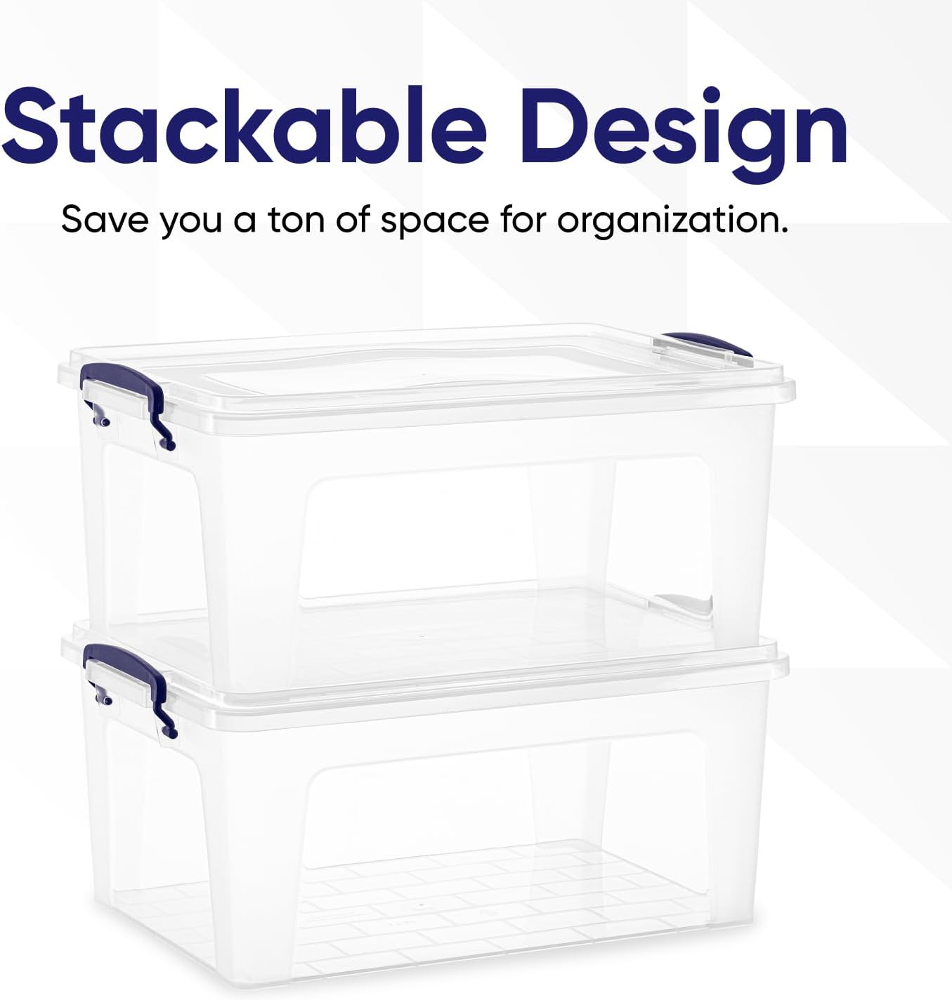 Superio Storage Bins with Lids, Clear Plastic Containers for Organizing, Stackable Totes, BPA Free