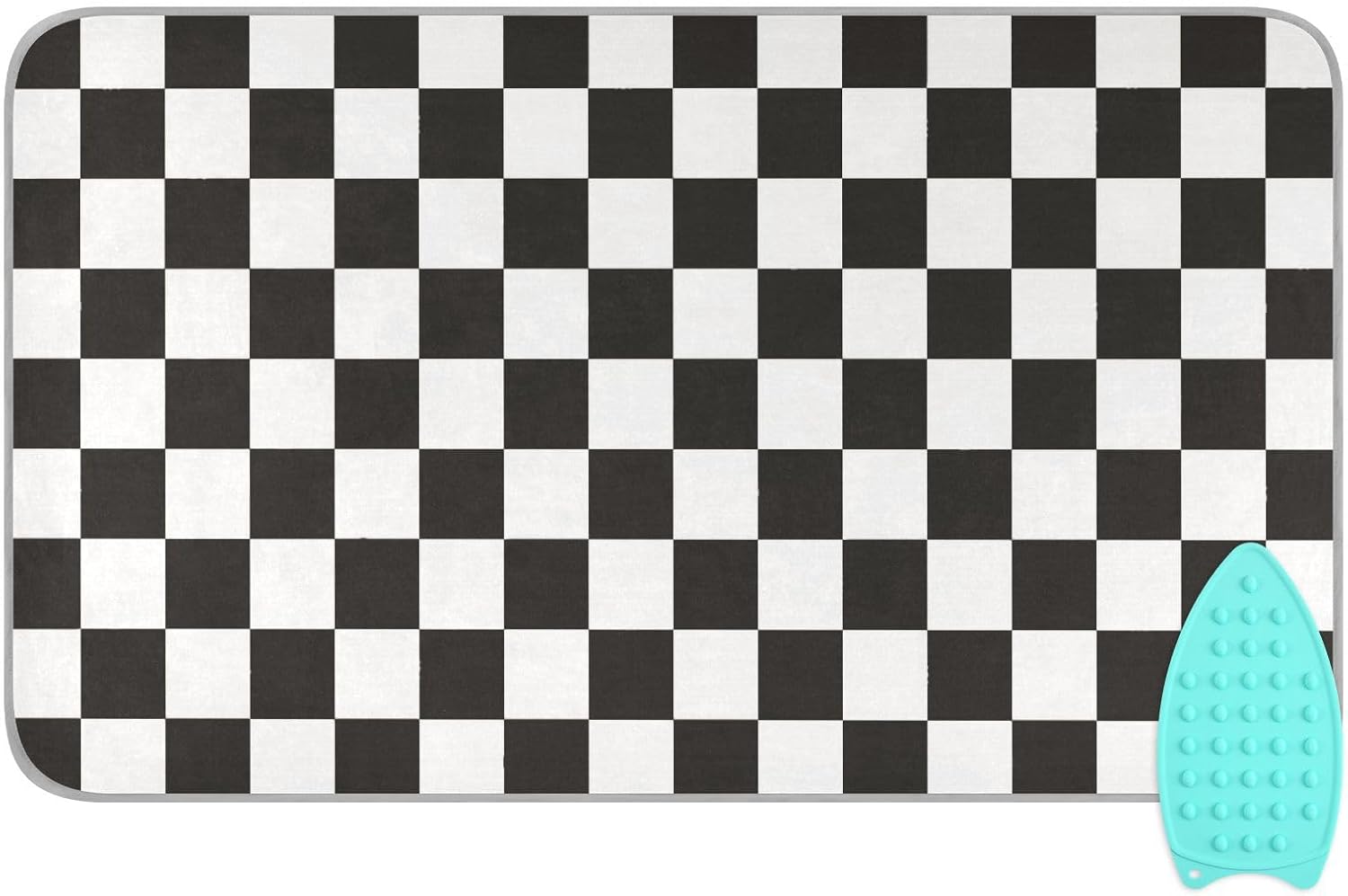 Checkered Black Ironing Mat Thickened Ironing Blanket Travel Portable Double-Side Using Ironing Pad